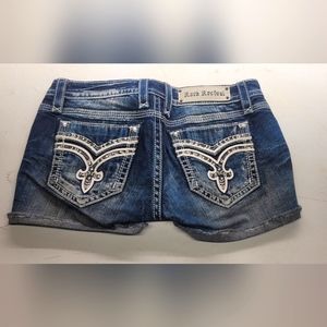 Rock Revival Brunella cutoff jean Shorts Distressed “Bejeweled” Size 28